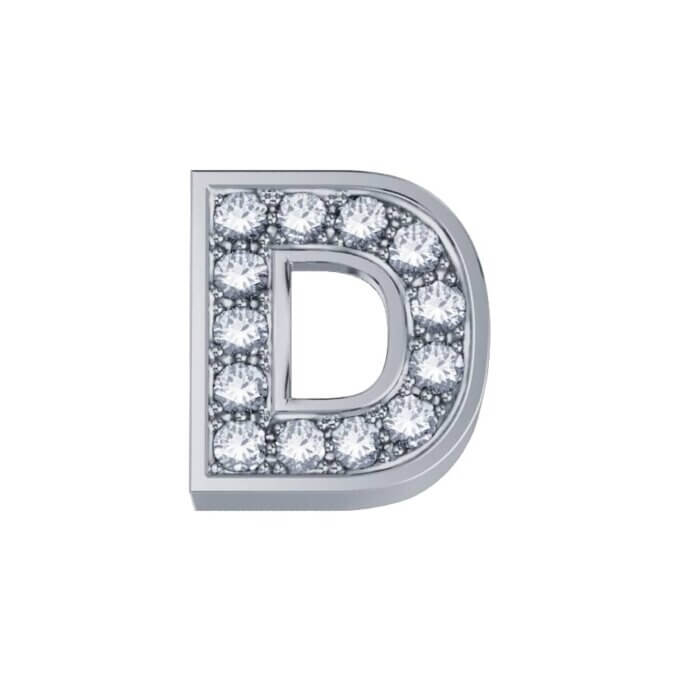 DonnaOro Elements-Lettera D in oro bianco con diamanti-DCHF3319D.002
