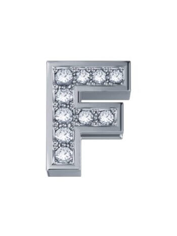 DonnaOro Elements-Lettera F in oro bianco con diamanti