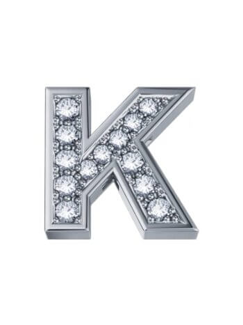 DonnaOro Elements-Lettera K in oro bianco con diamanti