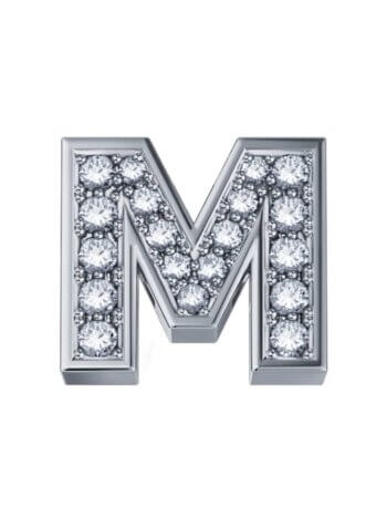 DonnaOro Elements-Lettera M in oro bianco con diamanti