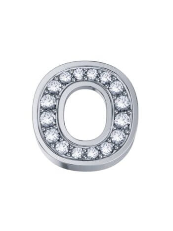 DonnaOro Elements-Lettera O in oro bianco con diamanti