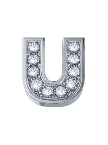 DonnaOro Elements-Lettera U in oro bianco con diamanti