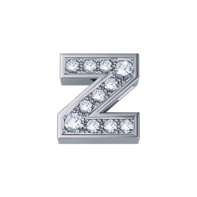 DonnaOro Elements-Lettera Z in oro bianco con diamanti
