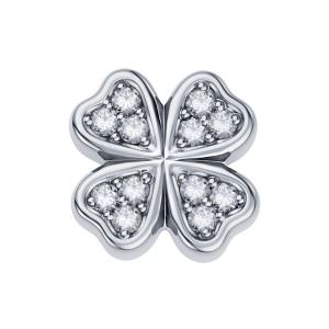 DonnaOro Elements White gold four leaf clover with diamonds