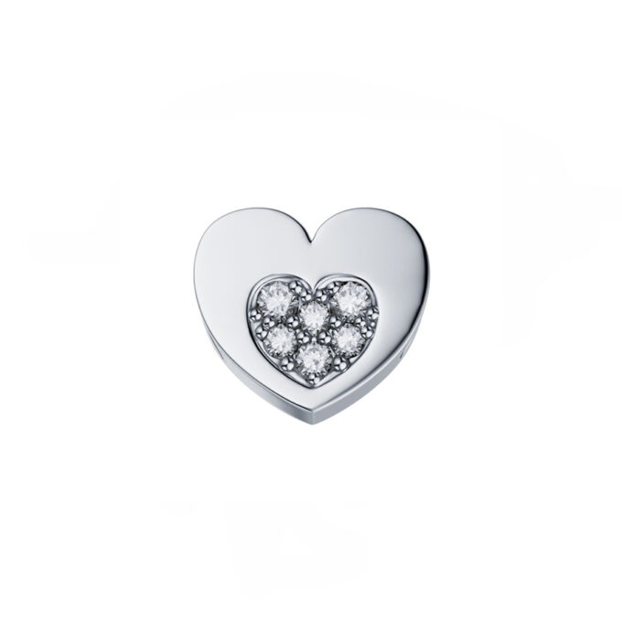 Donna oro Elements - Cuore nel cuore in oro bianco e diamanti-DCHF3446.003
