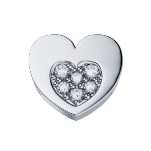 White gold heart in the heart with diamonds