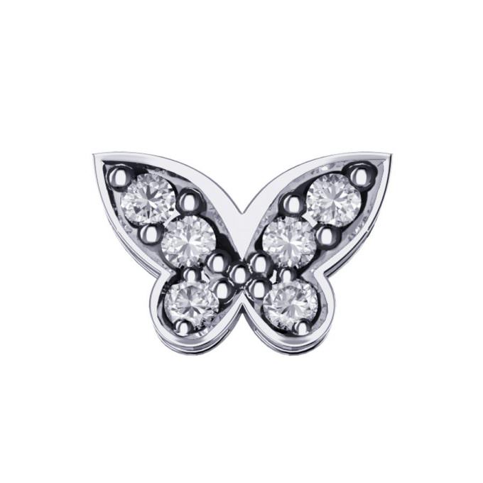 DonnOro Elements-Farfalla grande in oro bianco e diamanti bianchi