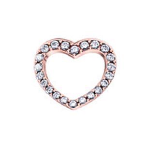 Donna oro - Elements - Elemento per anello - Cuore oro rosa con diamanti