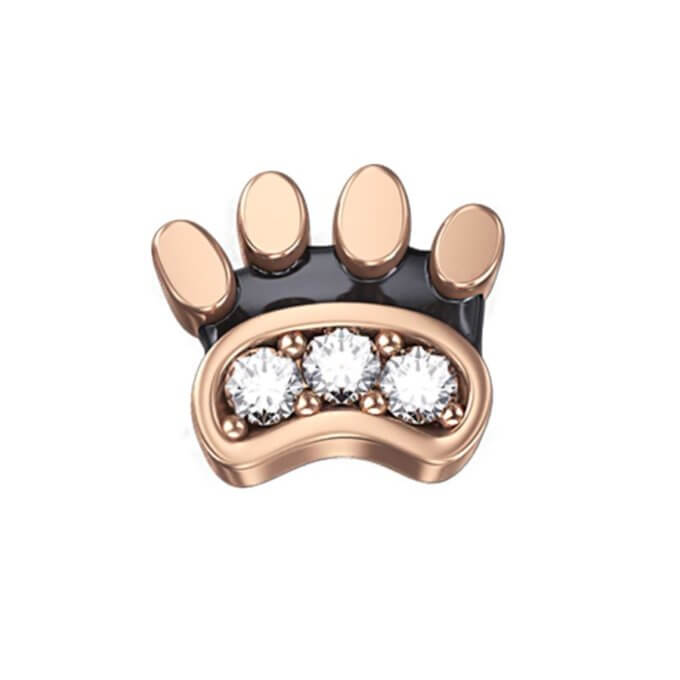 DonnaOro Elements - zampa gatto oro rosa con diamanti