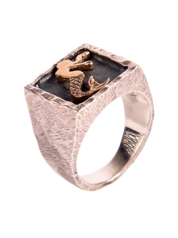 Anello-sirena-Partenope quadrato-anello-artigianale
