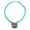 Collana Ideogramma in argento, bronzo e amazonite