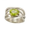 Anello intreccio peridoto fronte
