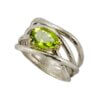 Anello intreccio peridoto sinistra