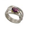 Anello intreccio rubelite destra