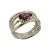 Anello intreccio rubelite sinistra