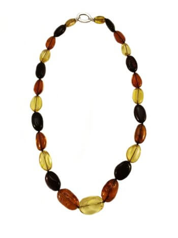 Collana ambra a sassi ovali 3 sfumature