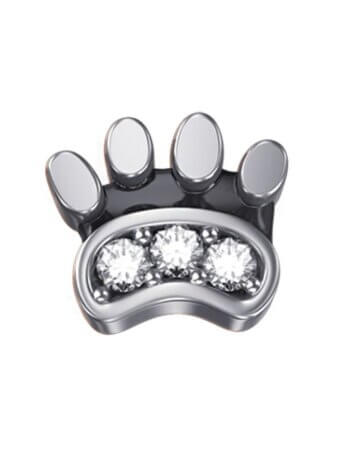 DonnaOro Elements - zampa gatto oro bianco con diamanti