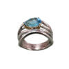 Anello intreccio topazio azzurro