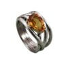 Anello intreccio topazio citrino destra