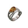 Anello intreccio topazio citrino sinistra2