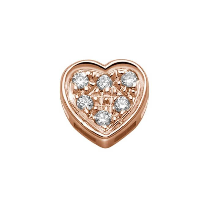 Donnaoro Elements - cuore oro rosa con diamanti reverso grande - DCHF7430