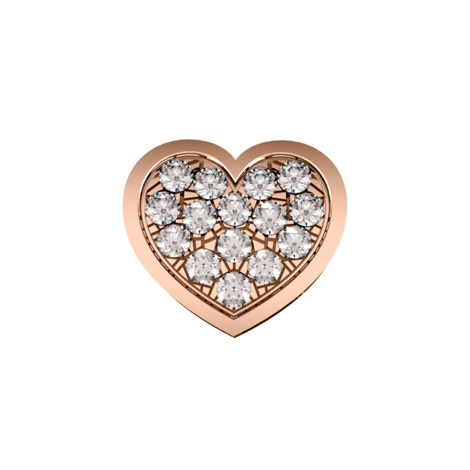 Elements Donnaoro-Cuore grande oro rosa con diamanti -DCHF9209.005