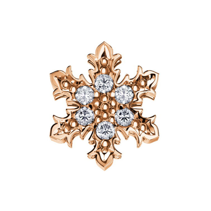 Donna oro Elements - Fiocco di neve oro rosa diamanti bianchi - DCHF6540.003