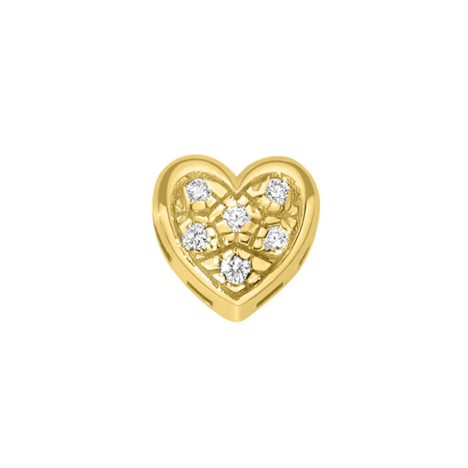 DonnaOro Elements - Cuore bombato oro giallo diamanti bianchi - DCHF8123.003