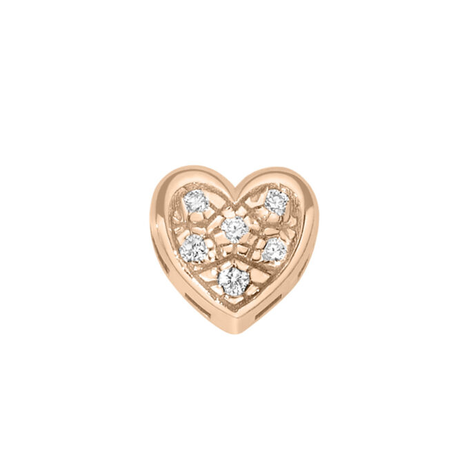 DonnaOro Elements - Cuore bombato oro rosa diamanti bianchi - DCHF7397.003