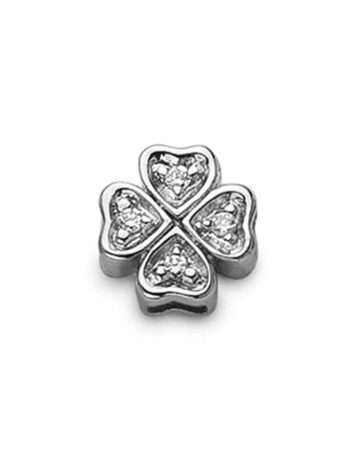 DonnaOro Elements - Quadrifoglio oro bianco con diamanti - DCHF7850.002