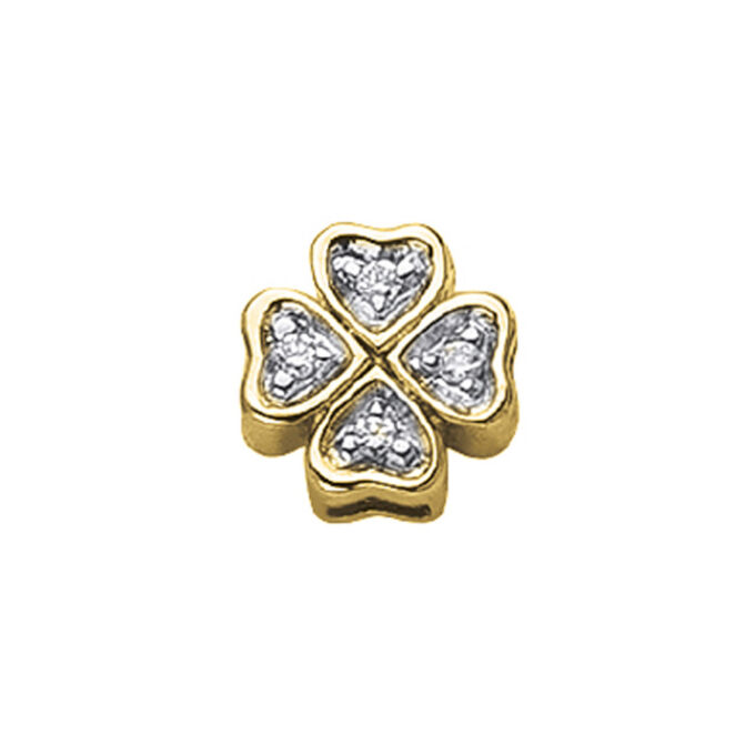 DonnaOro Elements - Quadrifoglio oro giallo con diamanti - DCHF9598.002