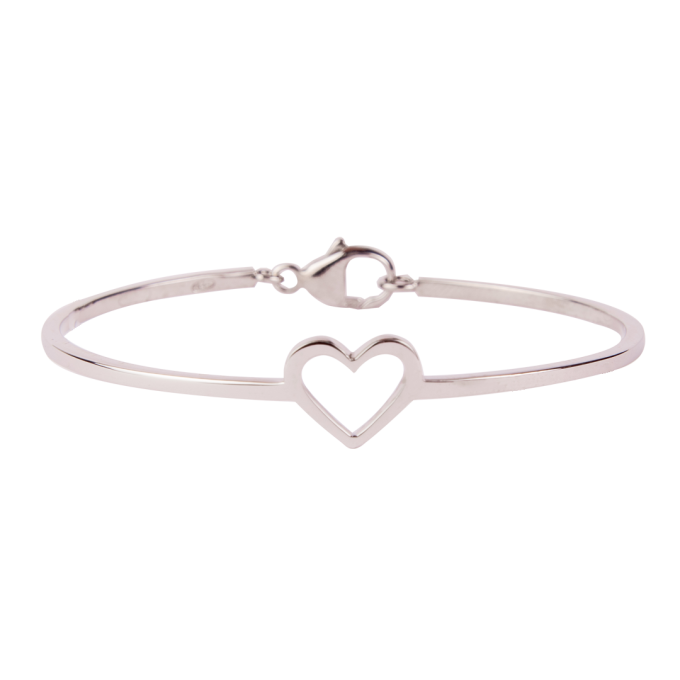 Bracciale a filo argento cuore lucido