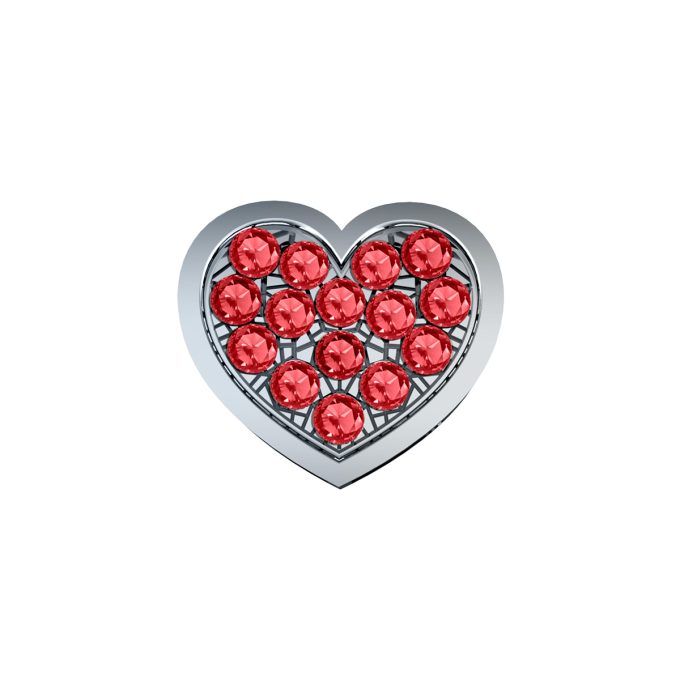 DonnaOro Elements - Cuore grande pavè di rubini - DCHR9207