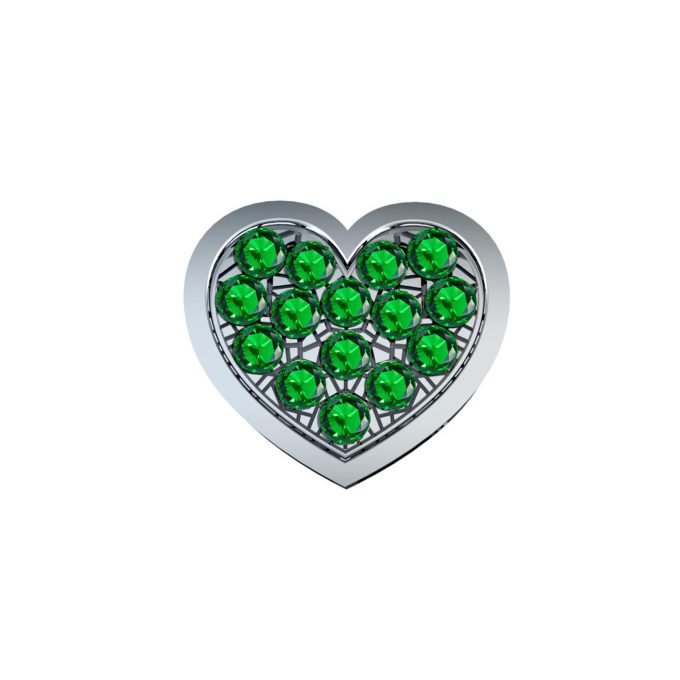 DonnaOro Elements - Cuore grande pavè di smeraldi - DCHE9207