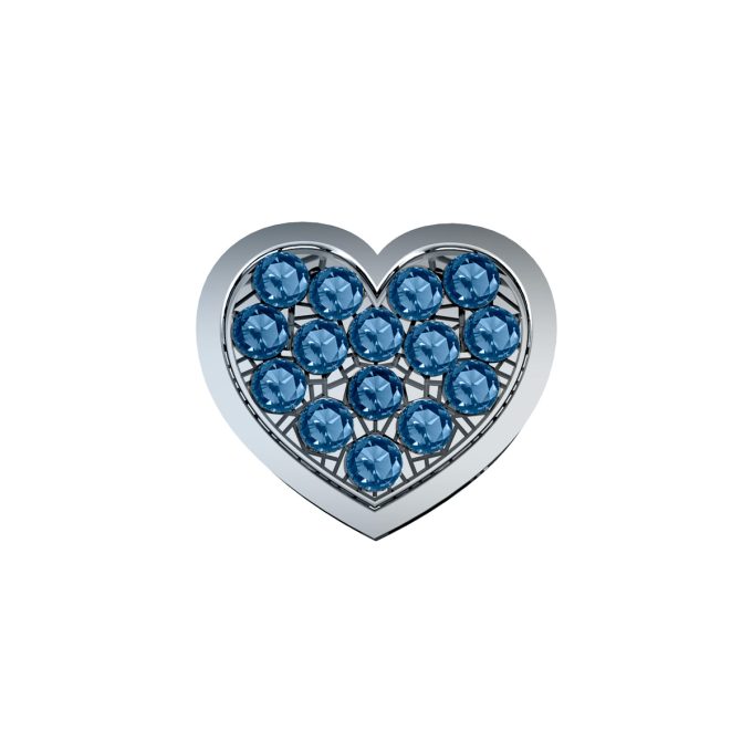 DonnaOro Elements - Cuore grande pavè di zaffiri - DCHZ9207